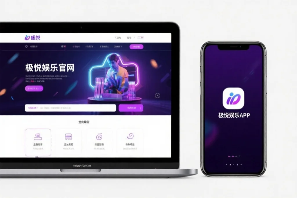 一台笔记本电脑屏幕上显示着杏宇娱乐官网的界面，旁边是一部手机显示着杏宇娱乐APP，两者并列对比